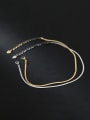 thumb 925 Sterling Silver Minimalist  Snake Bone Chain Anklet 0