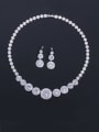 thumb Brass Cubic Zirconia Luxury Round  Earring and Necklace Set 3