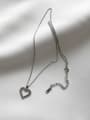 thumb 925 Sterling Silver Vintage openwork heart shaped Necklace 0