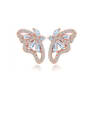 thumb Copper Cubic Zirconia Butterfly Dainty Stud Earring 0