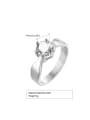 thumb Titanium Steel Cubic Zirconia Geometric Dainty Band Ring 4