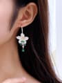 thumb Brass Cubic Zirconia Flower Luxury Hook Earring 1