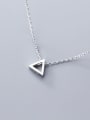 thumb 925 sterling silver simple Hollow Triangle Pendant Necklace 0