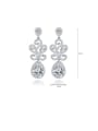 thumb Copper Cubic Zirconia White Water Drop Luxury Cluster Earring 1