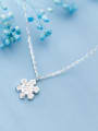 thumb 925 sterling silver simple fashion snowflake pendant necklace 1