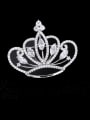 thumb Brass Cubic Zirconia Crown Statement Brooch 1