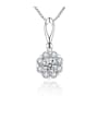 thumb 925 sterling silver simple flower Cubic Zirconia Pendant Necklace 0
