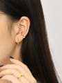 thumb 925 Sterling Silver Hollow Geometric Minimalist Stud Earring 2