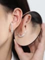 thumb 925 Sterling Silver Irregular Minimalist Stud Earring 4
