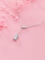 thumb 925 Sterling Silver Cubic Zirconia  Geometric Dainty Lariat Necklace 2