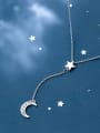 thumb 925 Sterling Silver  Minimalist Simple and stylish diamond  moon Y-shaped star necklace 1