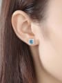 thumb 925 Sterling Silver Cubic Zirconia simple fashion geometric day study Earring 1