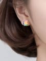thumb 925 Sterling Silver Enamel Smiley Flower Trend Stud Earring 1