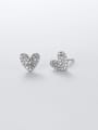 thumb 925 Sterling Silver Cubic Zirconia Heart Dainty Stud Earring 2