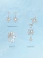 thumb Cl925 Sterling Silver Cubic Zirconia Christmas  Snowflake Earring Ring and Necklace Set 3