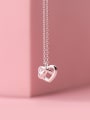 thumb 925 Sterling Silver  Hollow Heart Minimalist Pendant Necklace 1
