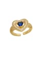 thumb Brass Cubic Zirconia Heart Trend Band Ring 3
