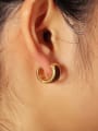 thumb Brass Enamel Geometric Minimalist Huggie Earring 1