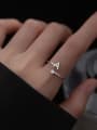 thumb 925 Sterling Silver Cubic Zirconia Triangle Minimalist Band Ring 1