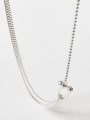 thumb 925 Sterling Silver Geometric Vintage Multi Strand Necklace 0