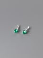 thumb 925 Sterling Silver Cubic Zirconia Round Minimalist Stud Earring 3