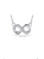 thumb 925 Sterling Silver Cubic Zirconia Number 8 Minimalist Pendant Necklace 1