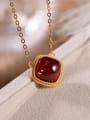 thumb 925 Sterling Silver Carnelian Geometric Vintage Necklace 1