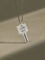 thumb 925 Sterling Silver  Vintage Key pendant Necklace 0