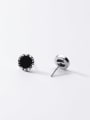 thumb 925 Sterling Silver Round Hip Hop Stud Earring 3
