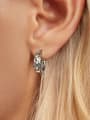thumb 925 Sterling Silver Hollow Geometric Vintage Huggie Earring 1