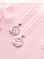 thumb 925 Sterling Silver Cubic Zirconia  Round  Flowers Dainty Pendant  Necklace 1