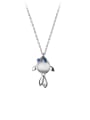 thumb 925 Sterling Silver Cats Eye Fish Minimalist Necklace 3