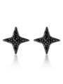 thumb 925 sterling silver cubic zirconia black star minimalist stud earring 0