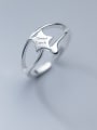 thumb 925 Sterling Silver Star Minimalist Band Ring 0