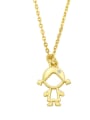 thumb Brass Cute Hollow  Angel Pendant Necklace 1