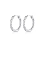 thumb 925 Sterling Silver With  White Gold Plated Minimalist Round Hoop Earrings 0