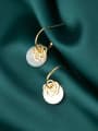 thumb 925 Sterling Silver Shell  Round Minimalist Hook Earring 2
