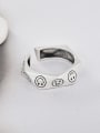 thumb 925 Sterling Silver Smiley Vintage Expression  Band Ring 0