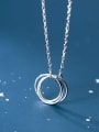 thumb 925 Sterling Silver Simple  multi-layer circle round Necklace 0