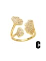 thumb Brass Cubic Zirconia Butterfly Flower Vintage Band Ring 3