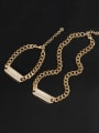 thumb Brass Cubic Zirconia Luxury Geometric  Bracelet and Necklace Set 0
