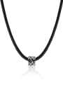 thumb Stainless steel Leather Geometric Hip Hop Necklace 0