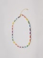 thumb Stainless steel Freshwater Pearl Multi Color  Bohemia Beaded Necklace 0