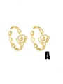 thumb Brass Cubic Zirconia C Shape Crown Vintage Stud Earring 0