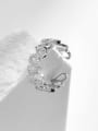 thumb 925 Sterling Silver Cubic Zirconia Hoolow  Heart Dainty Band Ring 3