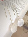 thumb 925 Sterling Silver White Acrylic Round Minimalist Hook Earring 0