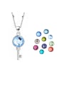 thumb 925 Sterling Silver Austrian Crystal Key Classic Necklace 0