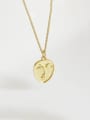 thumb Sterling silver gold abstract face necklace 0