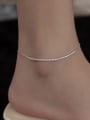 thumb 925 Sterling Silver Cubic Zirconia Geometric Minimalist Anklet 1