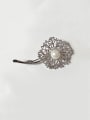thumb Copper Cubic Zirconia White Flower Dainty Brooches 1